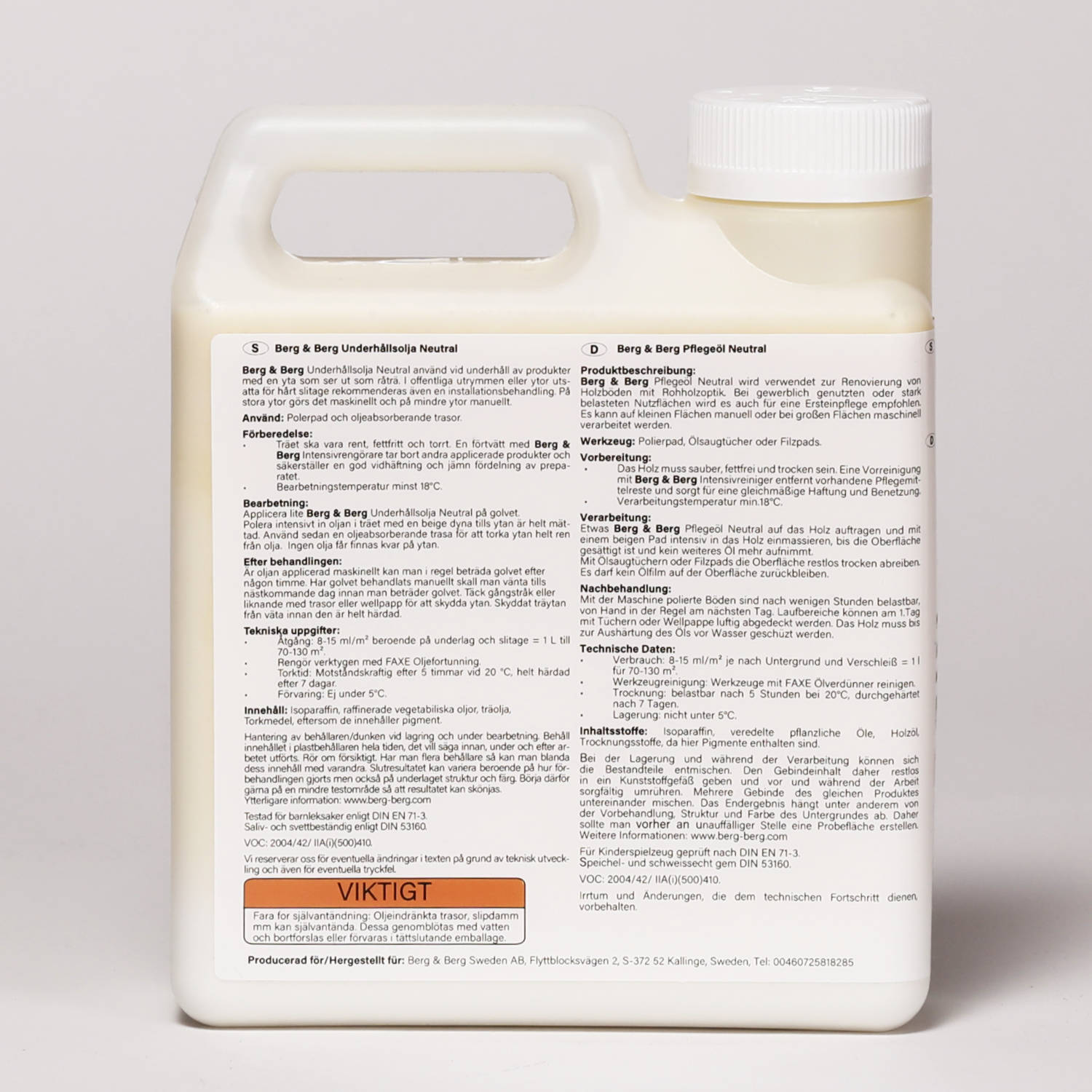 Berg & Berg Pflegeöl Neutral 1 Liter